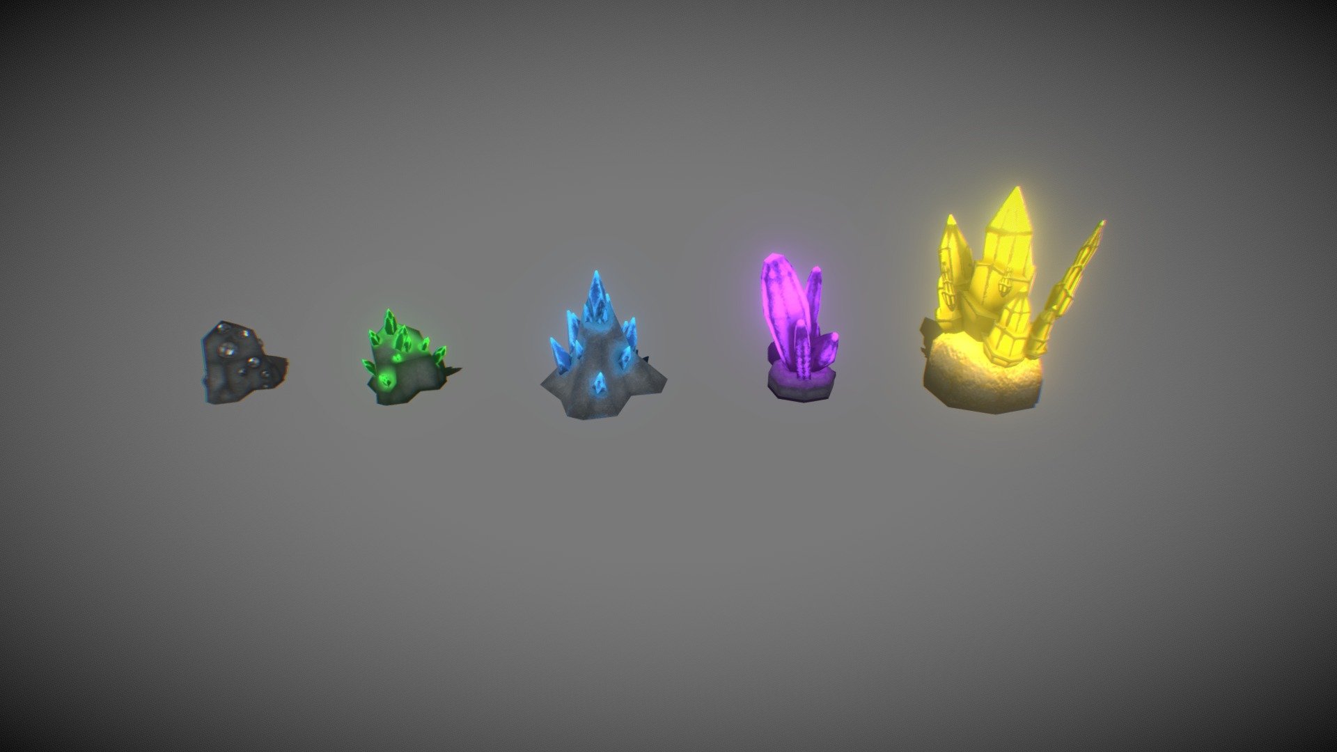Cristaux magique low poly - magic crystals