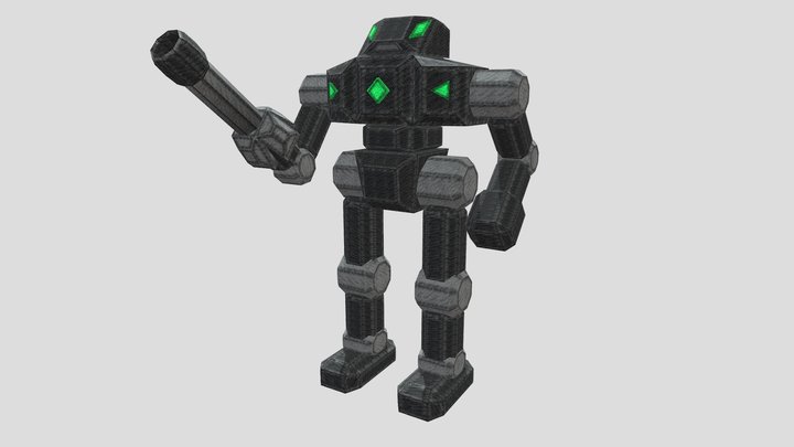 Enemy robot with cannon 3D Model