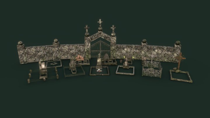 Cemetery Package | Game assets 3D Model
