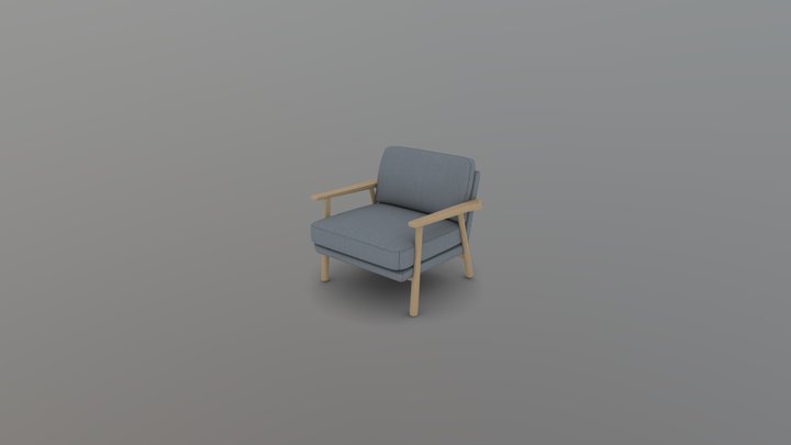 Test Chair Baked 3D Model