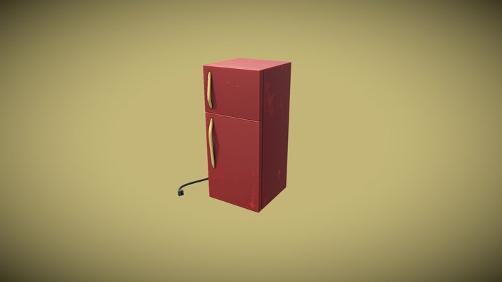 Red Refrigerator 3D Model