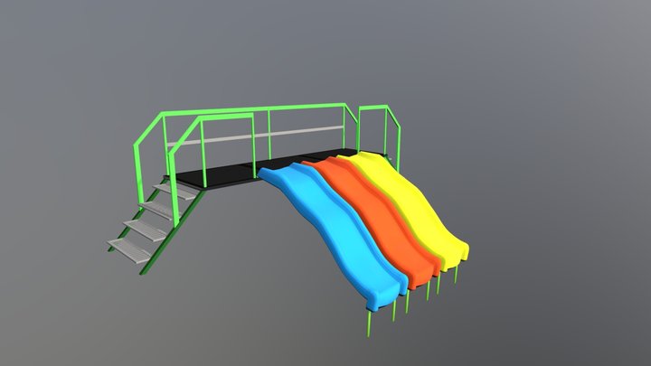 puente con tobogan surf 3D Model