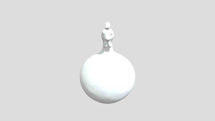 Pink Chicken Sculpture 3D Model