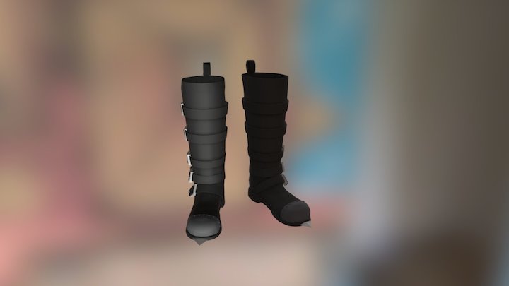 Hard Model: Post-Apoc Boots (Textured) 3D Model