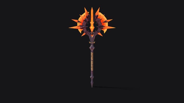 Stylized Lava Axe 3D Model