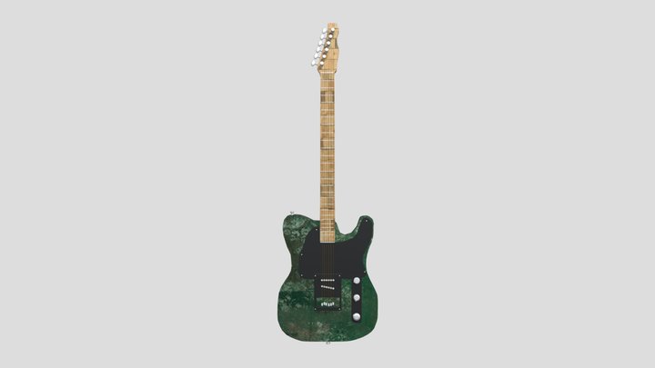 Green guitar 3D Model