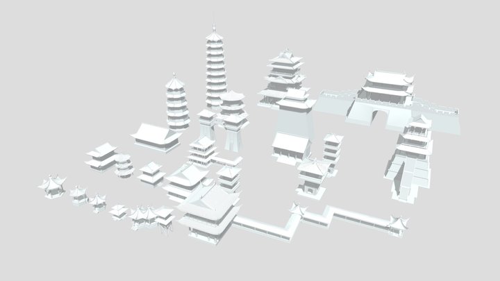 Traditional Chinese architectures 3D Model