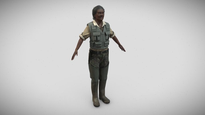 Old Fisherwoman 3D Model