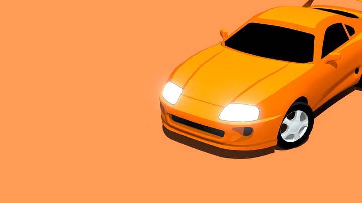 STYLIZED: Toyota Supra Drift Car 3D Model