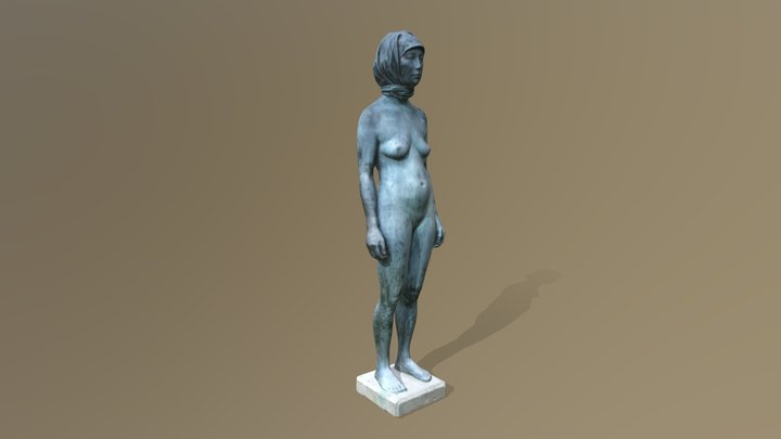 Naked Woman Bronze Statue 3D Model