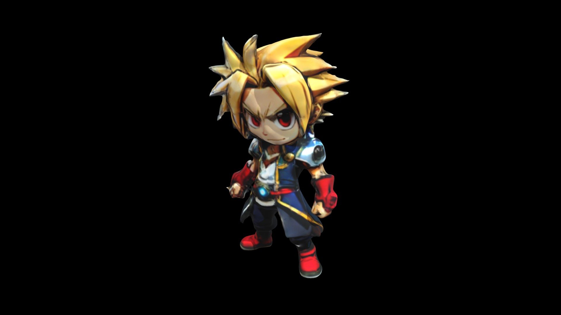 a cartoon character with yellow hair and red - Download Free 3D model ...