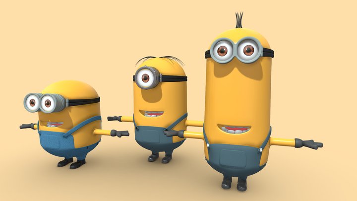 Minions Gang | Kevin, Stuart & Bob 3D Model