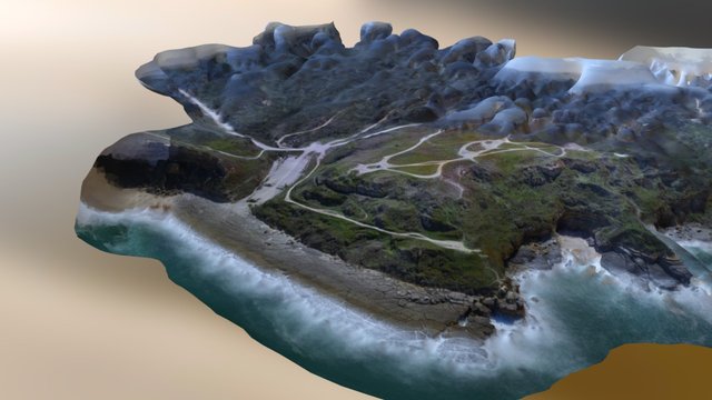 Praia Foz da Fonte - metade sul 3D Model