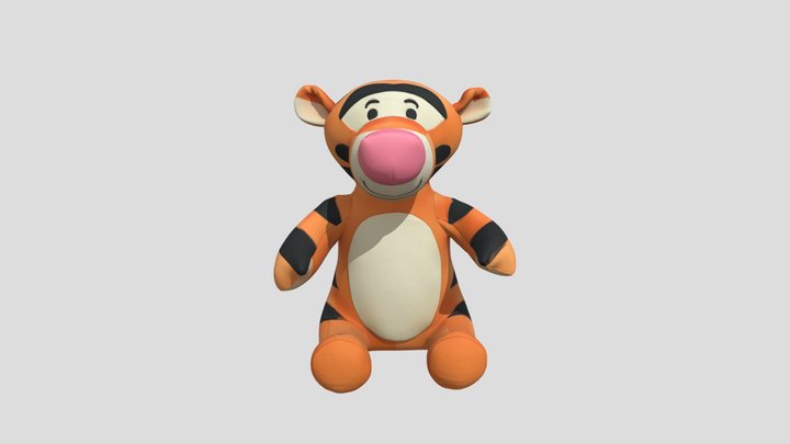 Tiger Plush Toy 3D Model