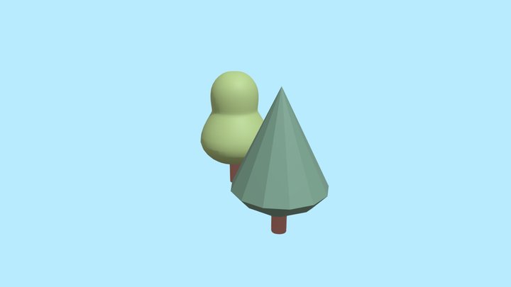 Low-Poly Trees 3D Model
