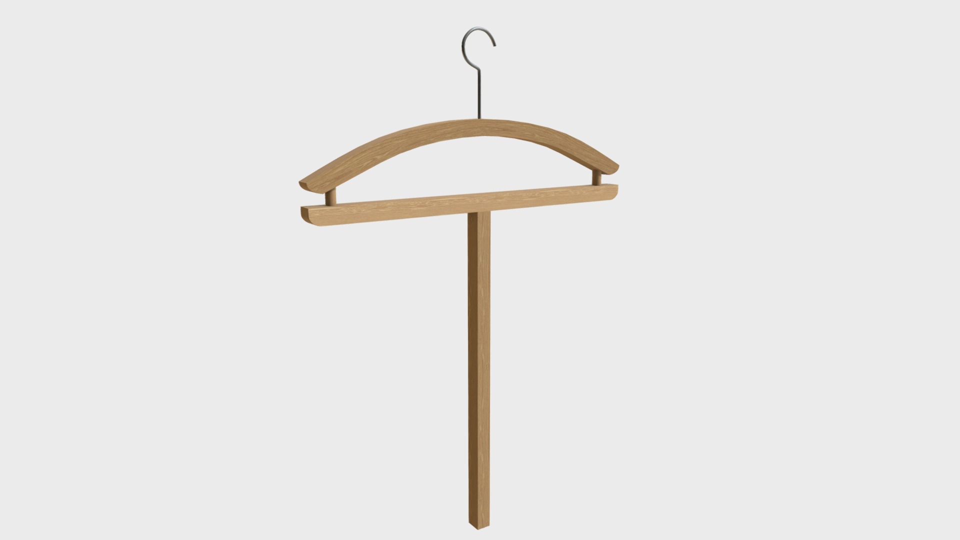 3D model Wooden coat hanger 2 - This is a 3D model of the Wooden coat hanger 2. The 3D model is about a wooden chair with a handle.