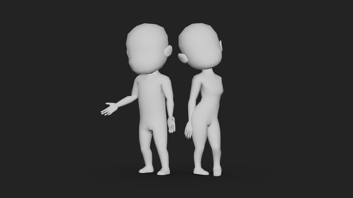 CHARACTER - MALE AND FEMALE BASE MESH 3D Model