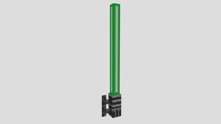 minecraft jedi green Lightsaber 3D Model