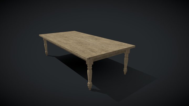 Wooden Table 3D Model