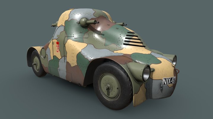 Zelva Armored Car 3D Model