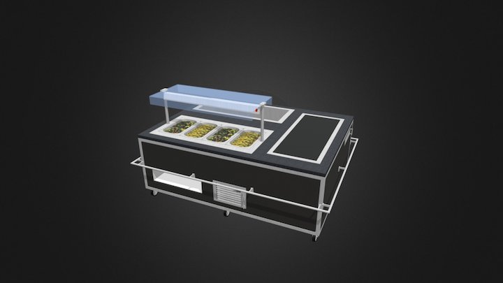 Meuble Fruits Secs, Bain-Marie, Vitrocéramique 3D Model