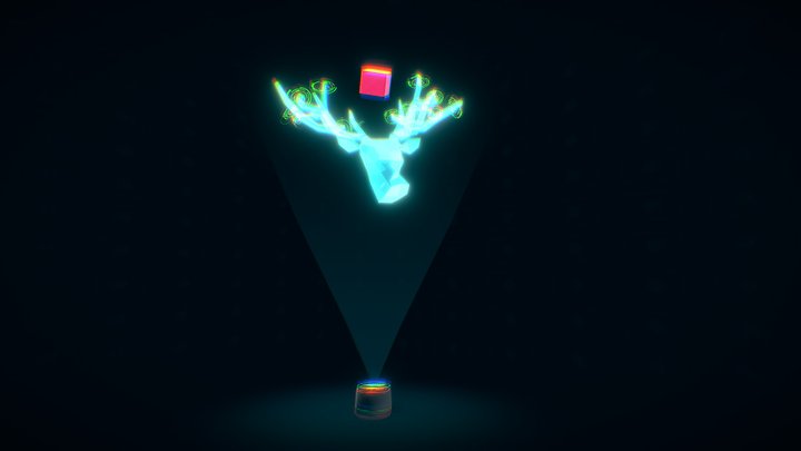 Sci-fi Deer hologram - [Short] 3D Model