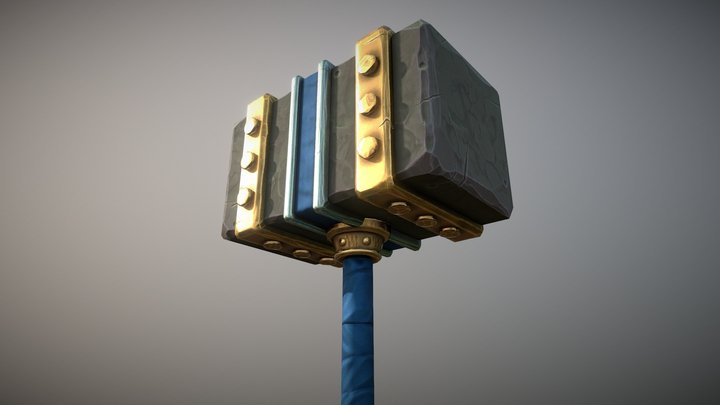 Stylized War Hammer 3D Model