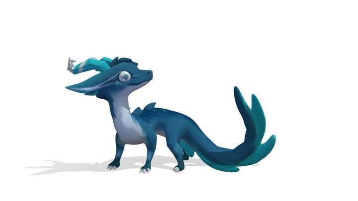Night Blue Dragon 3D Model