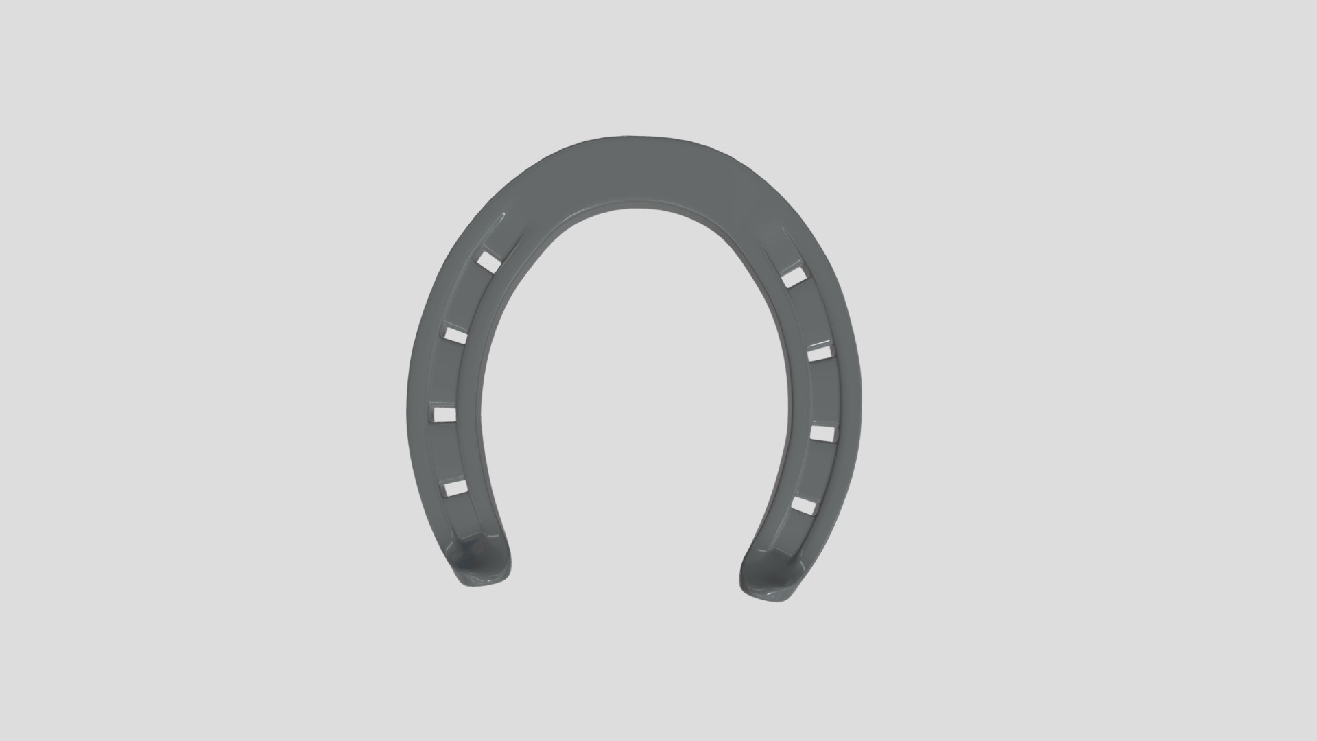 3D model Horse Shoe - This is a 3D model of the Horse Shoe. The 3D model is about a black and silver circular object.