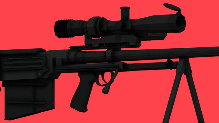 Low-Poly ASVK-M 3D Model