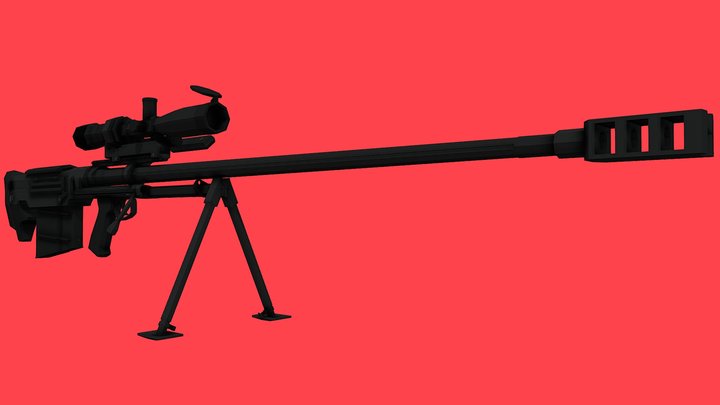 Low-Poly ASVK-M 3D Model
