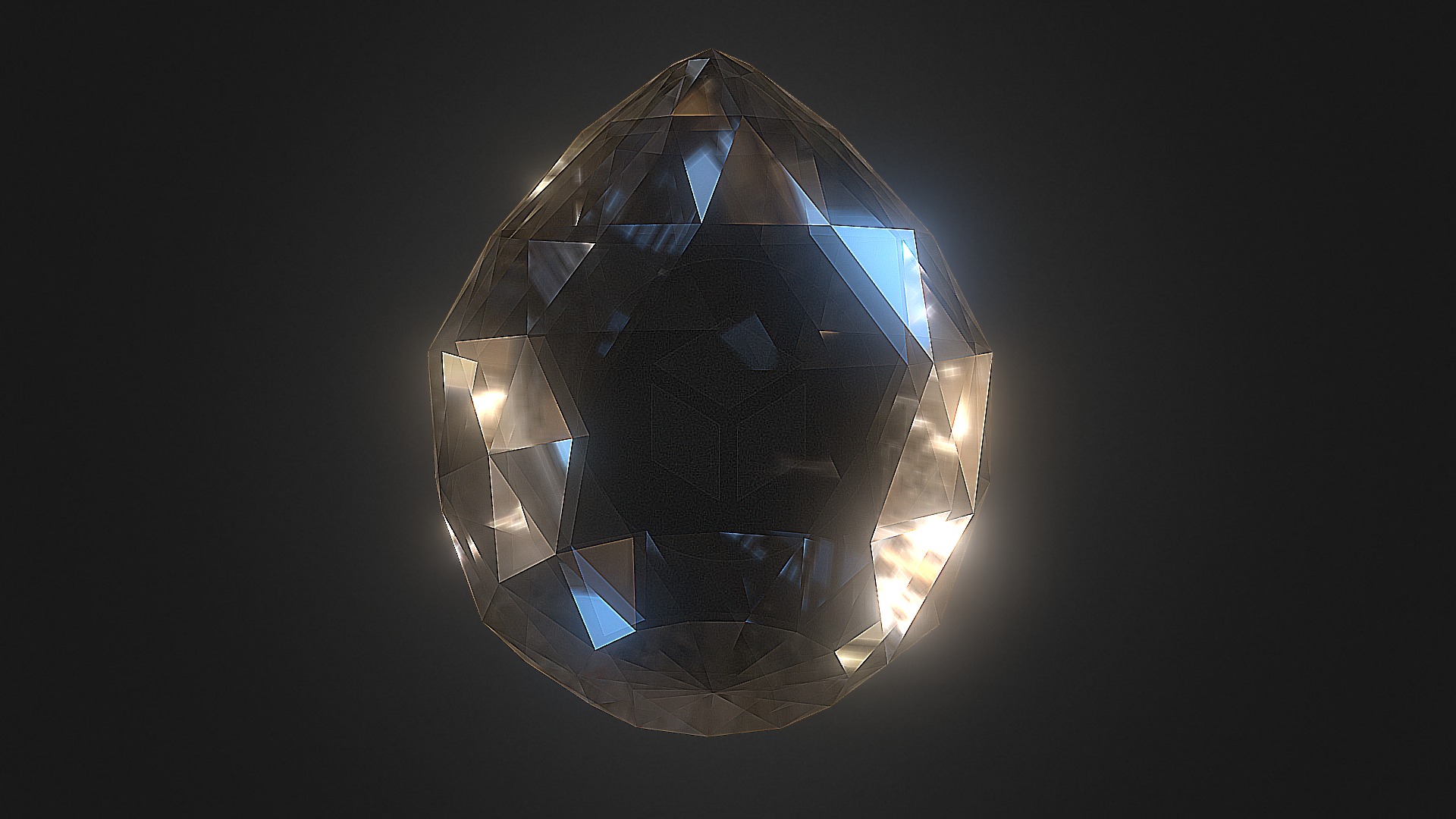3D model Diamond - This is a 3D model of the Diamond. The 3D model is about a triangular object with lights.