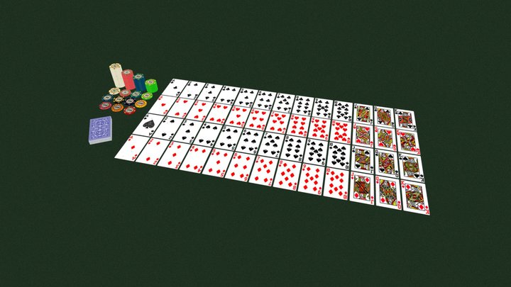 Poker Cards Asset 3D Model