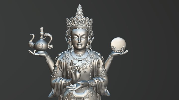 Statue of an standing Janraisig 3D Model
