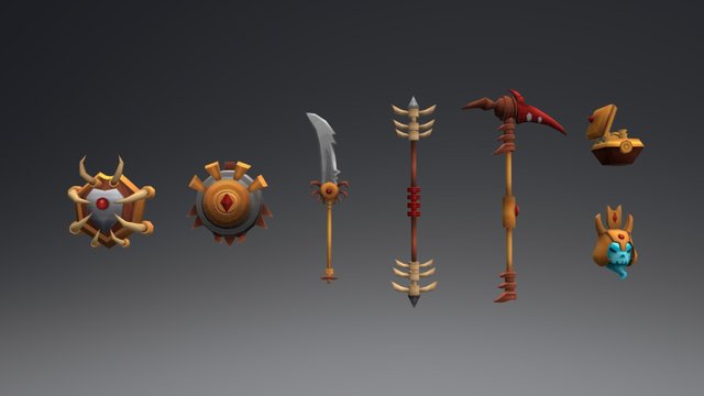 Weapons of character - Guard 3D Model