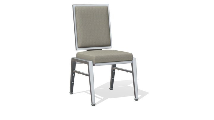 Ramler CR-007 Chair - Aluminum + Beige 3D Model