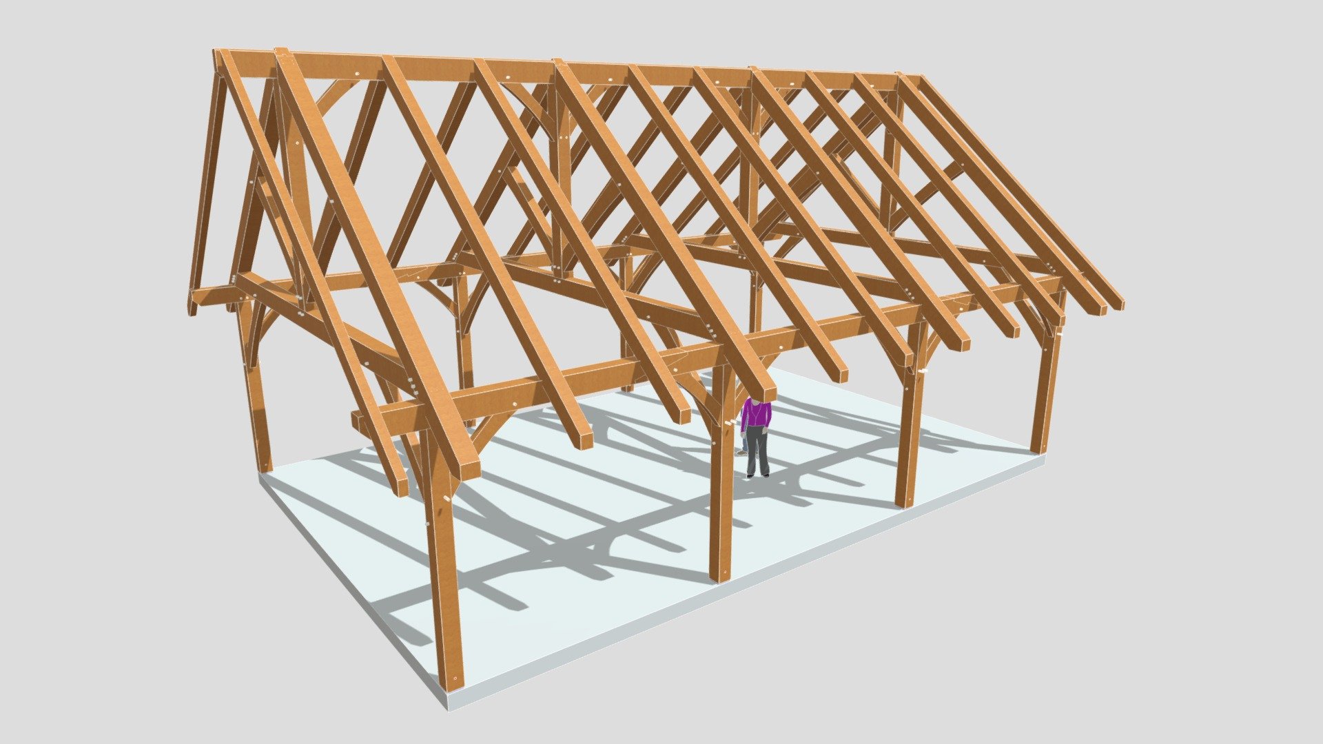 24x36 Timber Frame Pavilion — Sketchfab embed 3D viewer