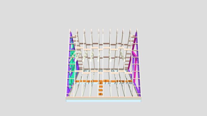 А-frame 6х6 база +Фронтоны 3D Model