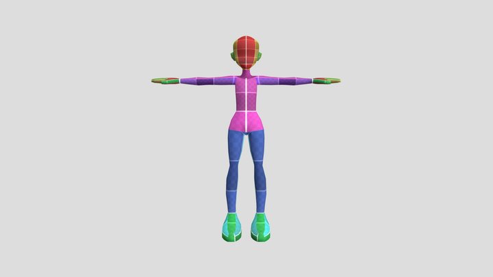 Retro Low Poly Base Mesh 3D Model