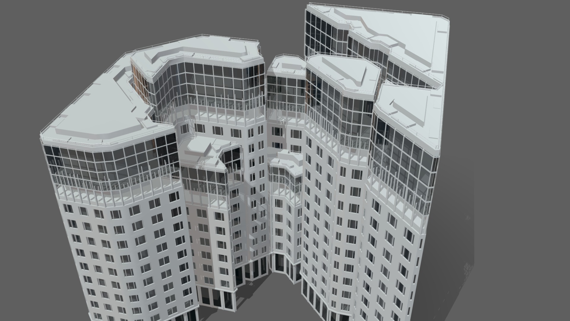 3D model Building 2 - This is a 3D model of the Building 2. The 3D model is about a tall building with many windows.