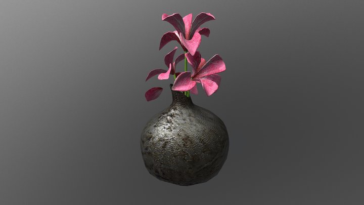 Vase and Flowers 3D Model