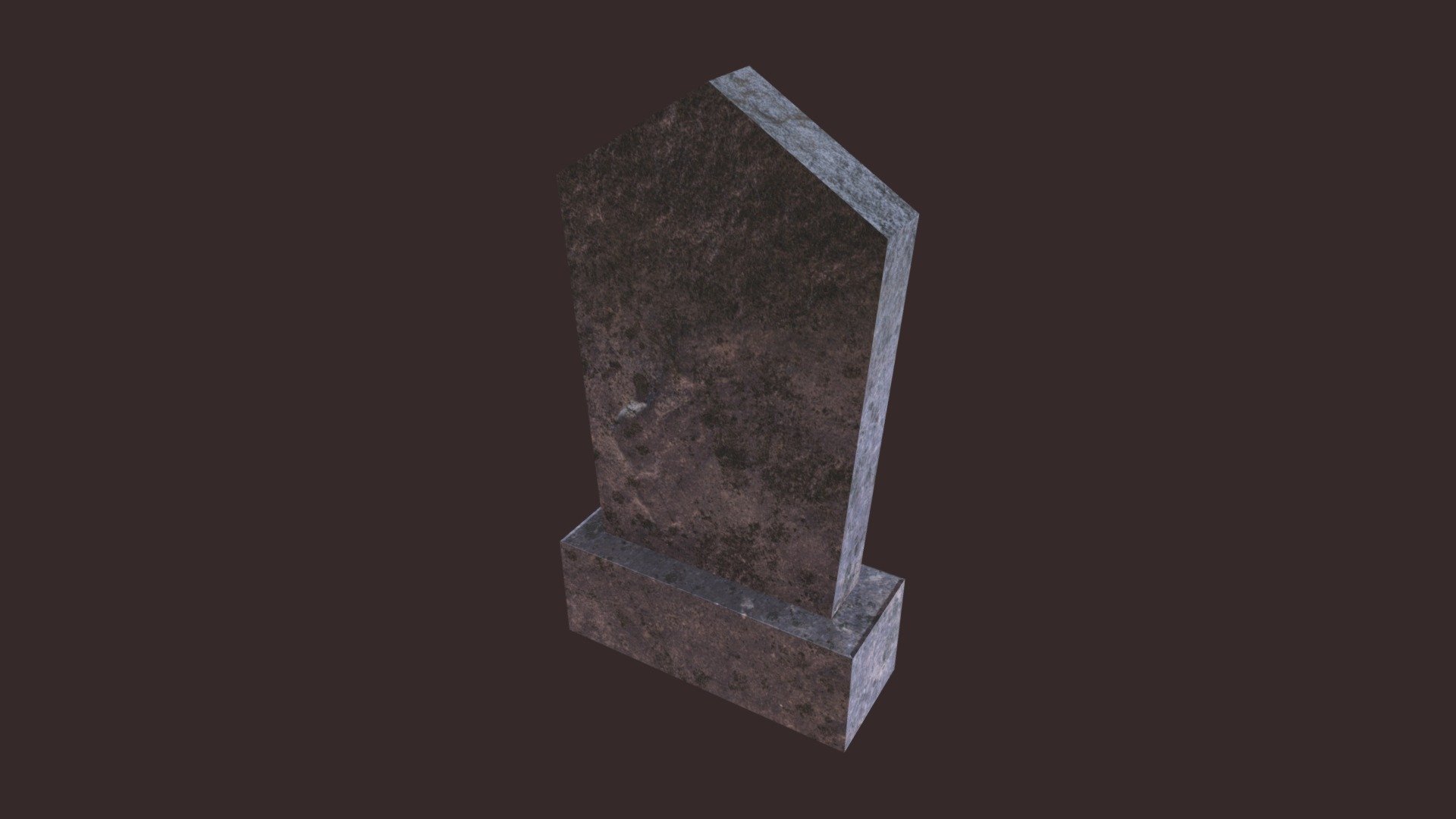 Mossy Diamond-Shaped Tombstone