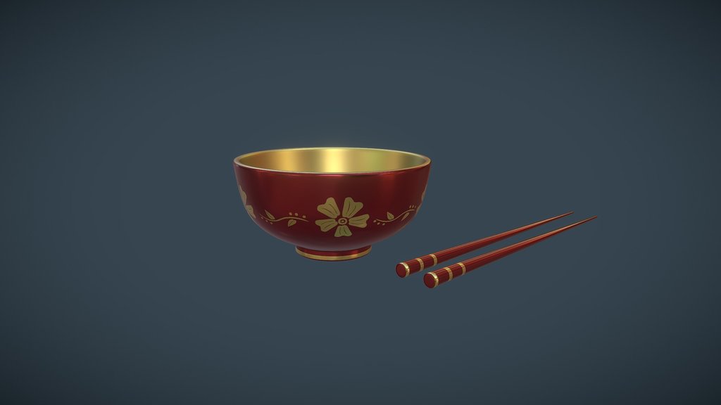 Sakura set Japanese (bowl and chopstick)