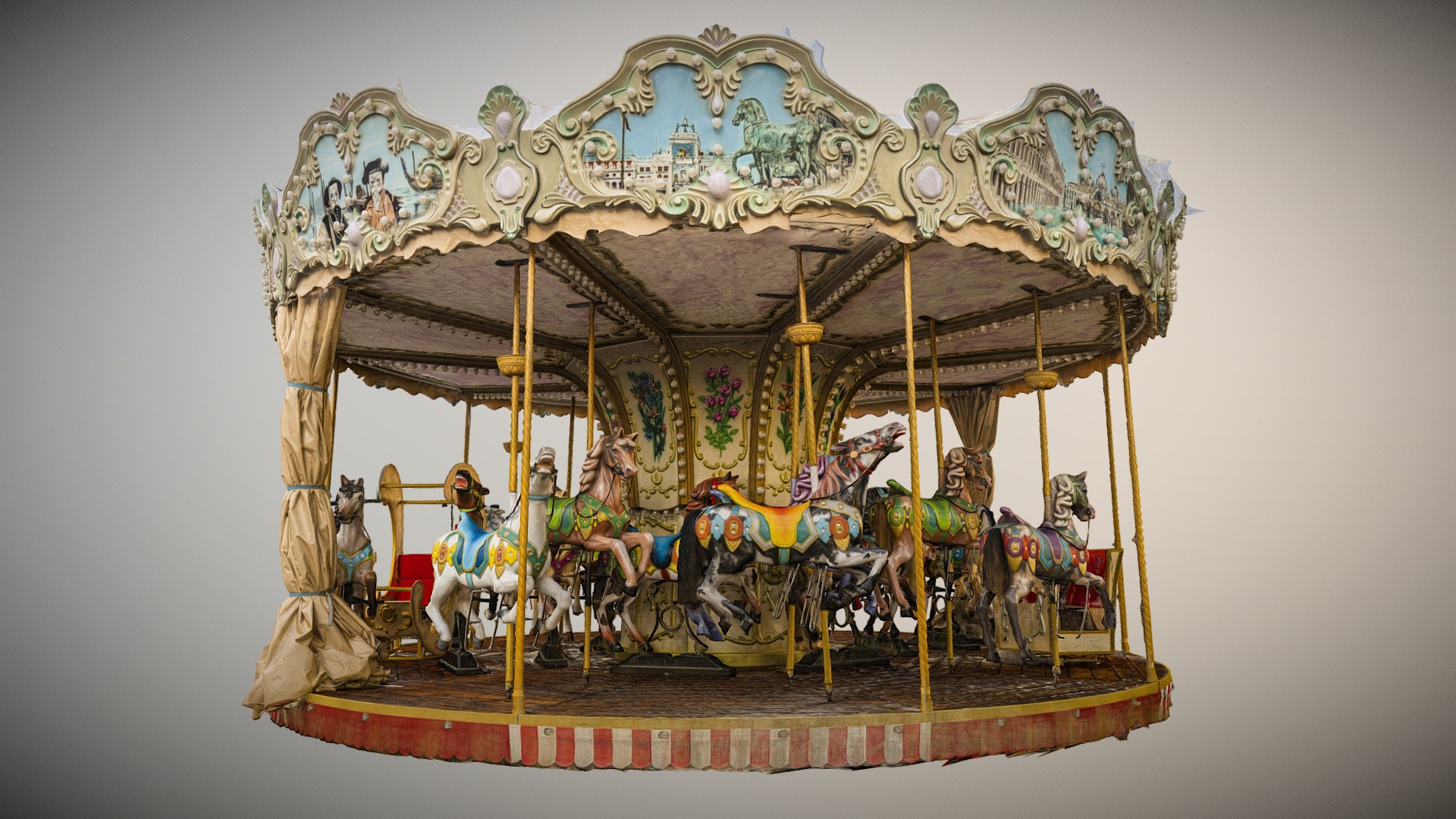 3D model carousel photogrammetry scan - This is a 3D model of the carousel photogrammetry scan. The 3D model is about a carousel with people on it.
