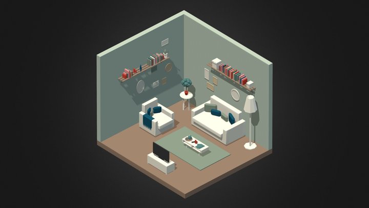 Mini Living Room 3D Model