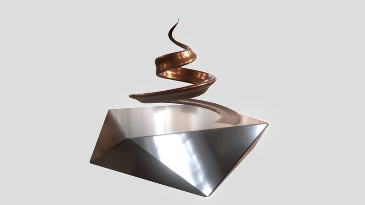 Spiral Design Monument 3D Model