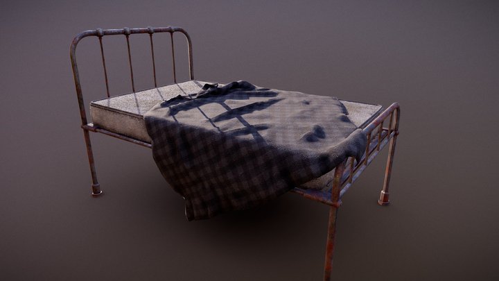 Old hospital bed (PBR|GR) 3D Model