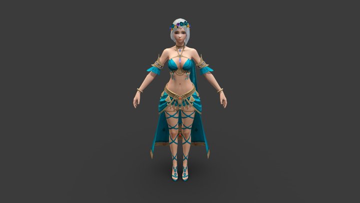 Female gaming Character 3D Model