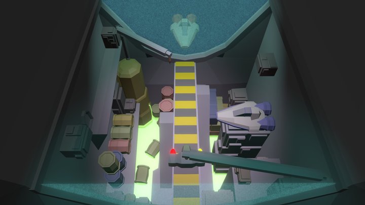 Space Hangar - Level Design 3D Model