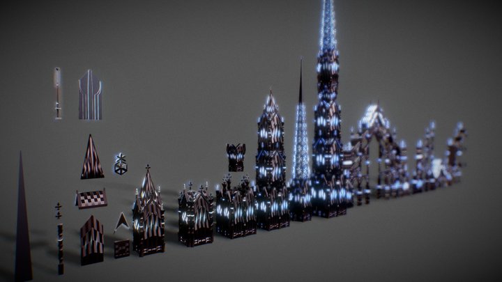 Sci Fi Gothic Building For Aria Pack 1.0 – Gratis 3D-model STL